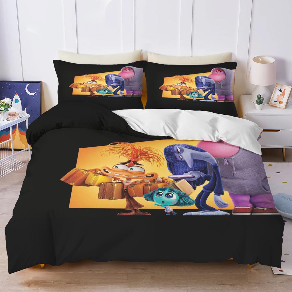 Inside Out Anime Home Bedroom Comforte Nordic polyester material suitable for children and adults 3-piece set