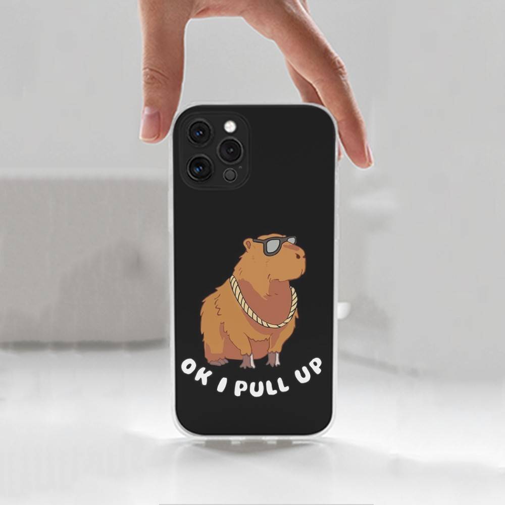 

Милый C-Капибара F-Забавный Для iPhone 12, Mini, 16, X, 17, Plus, 11, Max, 13, XR, 15, Pro, 14, SE, XS, Прозрачный Мягкий Чехол iPhone17PRO
