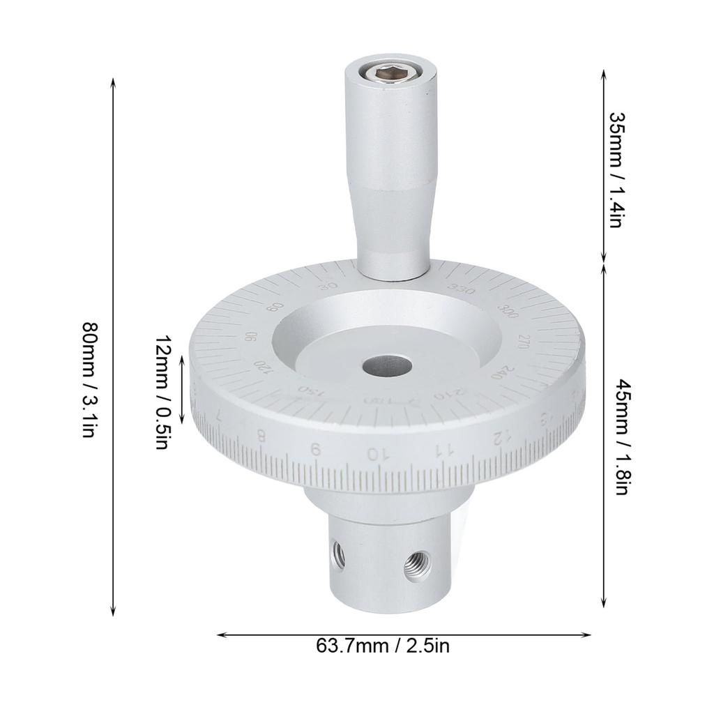 Lathe Handwheel 8mm Inner Diameter High Accuracy Aluminum Alloy Replacement Hand Wheel for Sliding Table Guide Rail