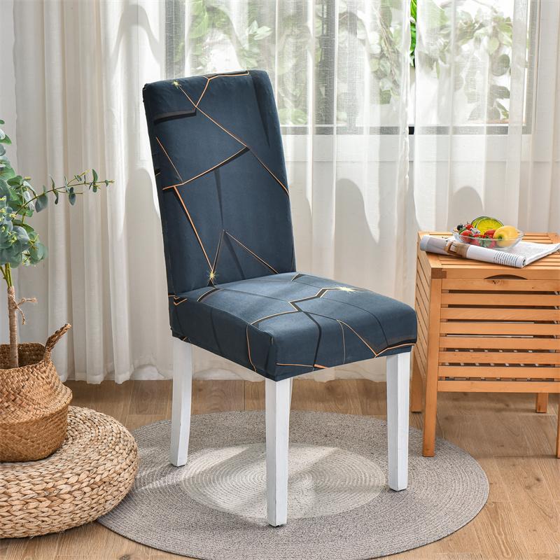 1PC Spandex Dining Chair Cover Stretch Elastic Printed Polyester Chair Slipcover For Hotel Dining Room Office Banquet Home Decor