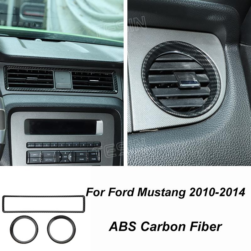 TESIN Autocolante de acoperire pentru decorațiuni interioare din fibră de carbon pentru Ford Mustang 2009 2010 2011 2012 2013 2014 Exterior