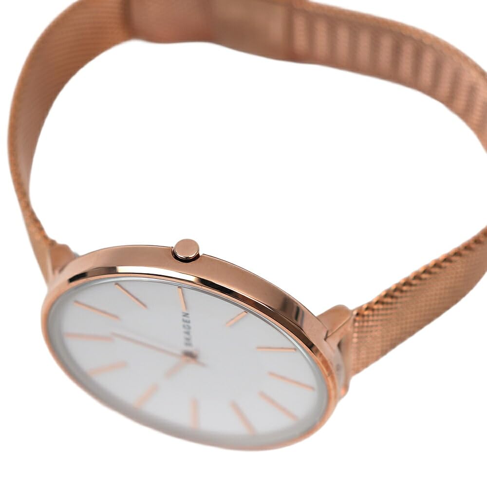 Skagen Watch Karolina SKW2688 White Dial Rose Gold Mesh 38mm Women's