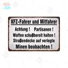 Halt Metall Zeichen Deutsch Achtung Warnschilder Gefahren bereich Warn plakate Vintage Metall Plakette Weißblech Wand dekorative
