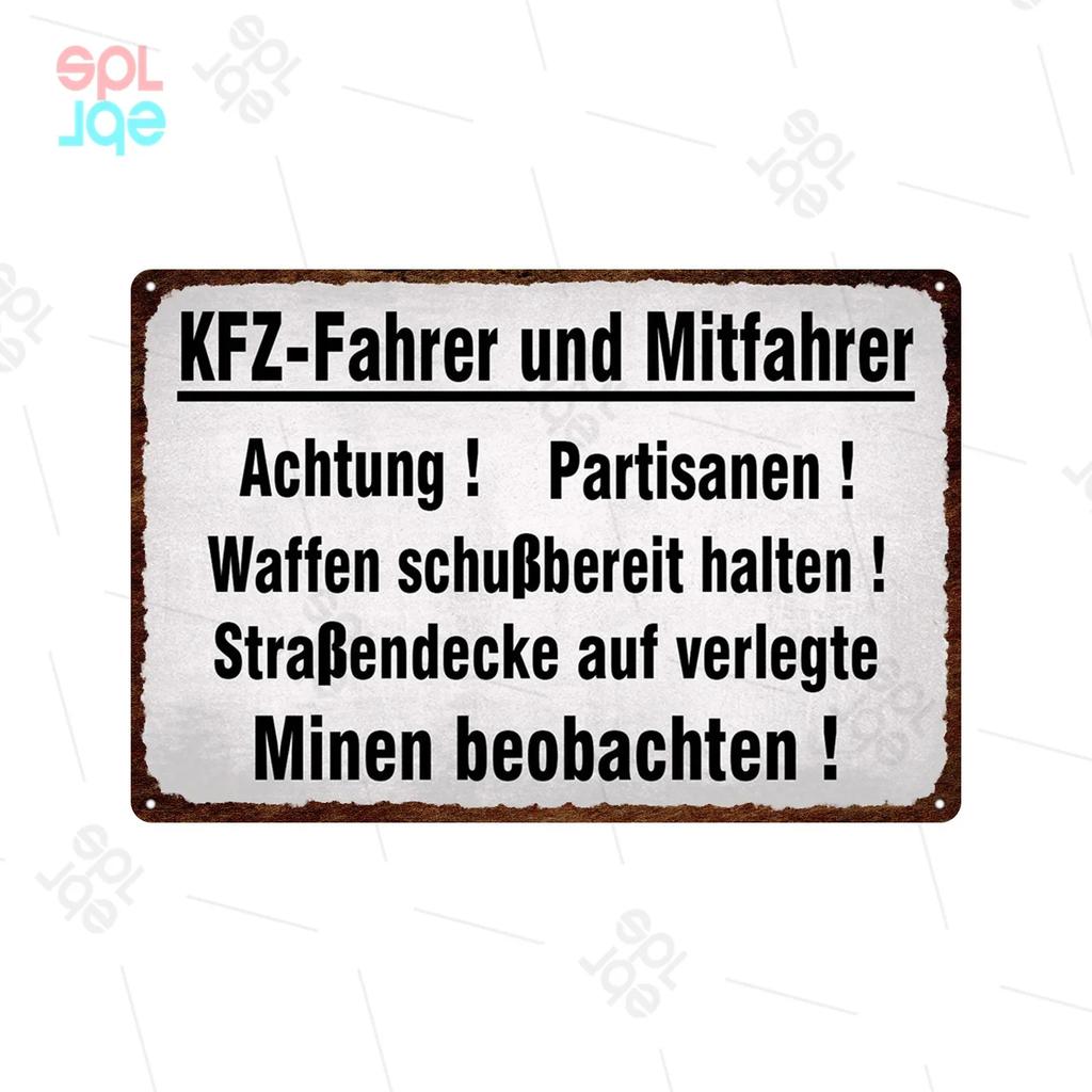 Halt Metall Zeichen Deutsch Achtung Warnschilder Gefahren bereich Warn plakate Vintage Metall Plakette Weißblech Wand dekorative