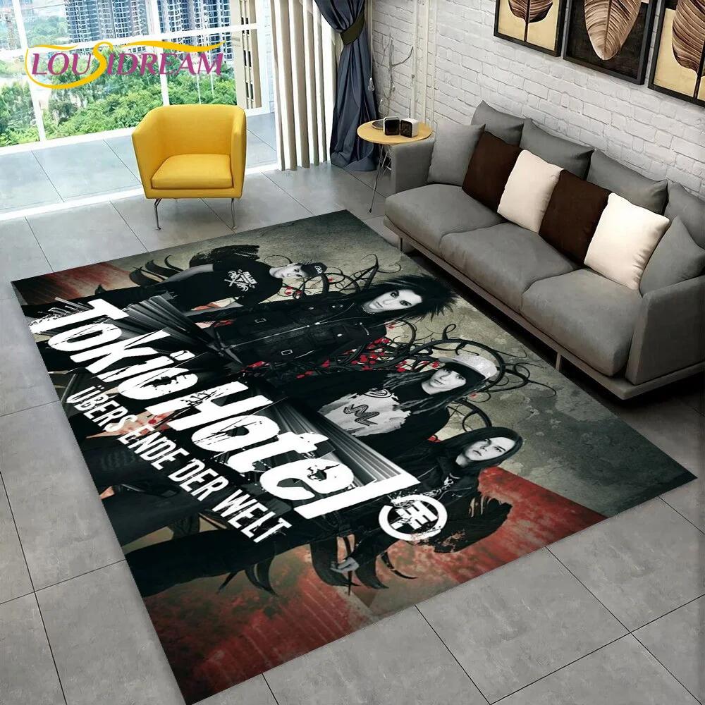 Tokio Hotel Rockband Bill Kaulitz Teppich für Zuhause Wohnzimmer Schlafzimmer Sofa Fußmatte Dekor, Kinderteppich Rutschfeste Bodenmatte