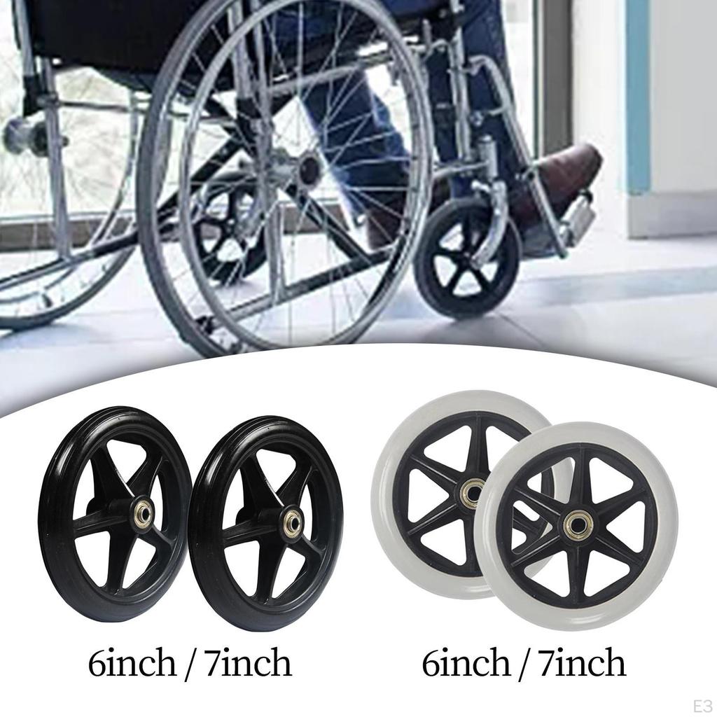 2x Rueda de Silla de Ruedas Delantera Reemplazo Suave de Alta Resistencia para Andadores