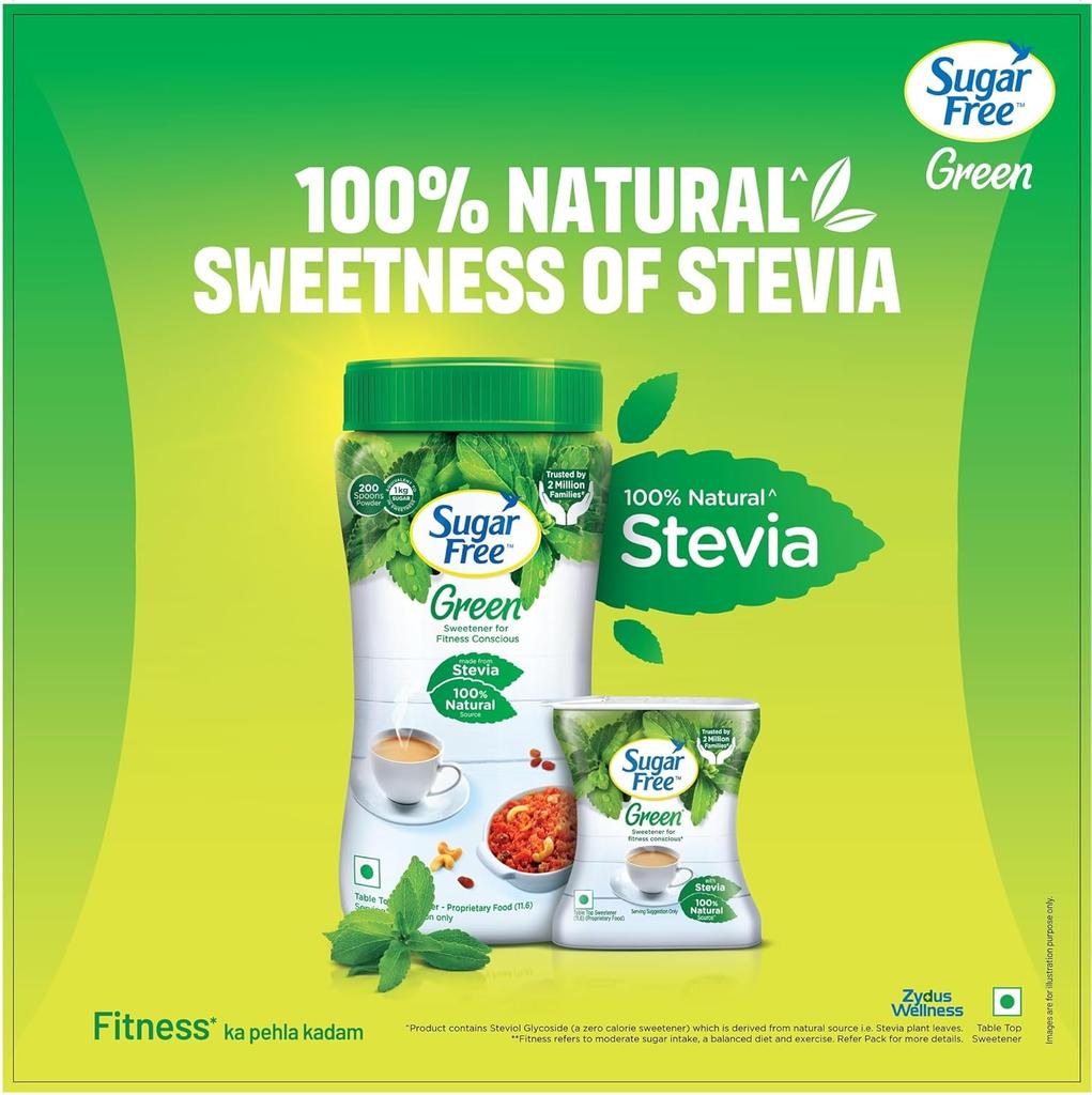 Sugar Free Green Stevia Natural Sweetener 300 Pellets 30g | Plant-Based Zero Calorie Sugar Alternative