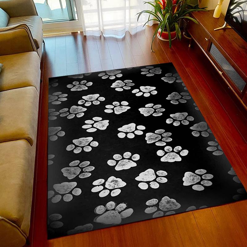 Pets Footprint Sole Series Area Rug Large,Carpet Rug for Living Room Bedroom Doormat Decoration,kids Non-slip Floor Mat Sofa