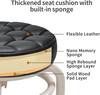 360 Rotating Low Stool with Wheels PU Leather Low Stool Home Pulley Low Stool Sofa Stool Small Chair for Nail Salon Pedicure SPA