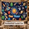 Astronaut Space (162) Theme Personalized Tapestry Custom Name Text Wall Hanging Tapestry Home Background Decoration