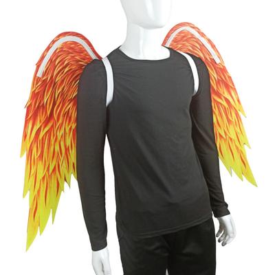 Adult Halloween Carnival Foldable Nonwoven Print Phoenix Flame Angel Wings