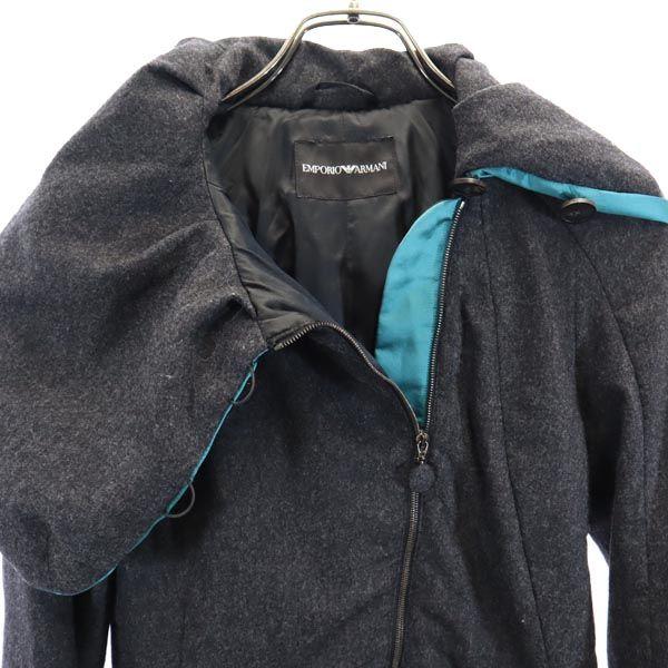 Emporio Armani Wool Blend Long Sleeve Volume Color Jacket 40 Gray Women Used