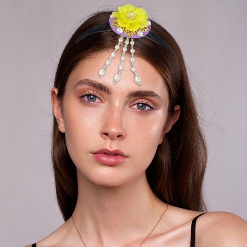 Fashionable Vibranting Korean Styles Shell Flower Hairband Portable Hair Decoration for Festivals and School Event