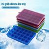 24-Compartment Food-Grade Silicone Ice Cube Tray with Lid - Easy Release Square Ice Mold