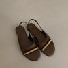 Women's Summer Sandals Luxury Artificial Leather Casual Barefoot For Women 2024 Comfortable Flats Outdoor Fashion Open Toe Shoes