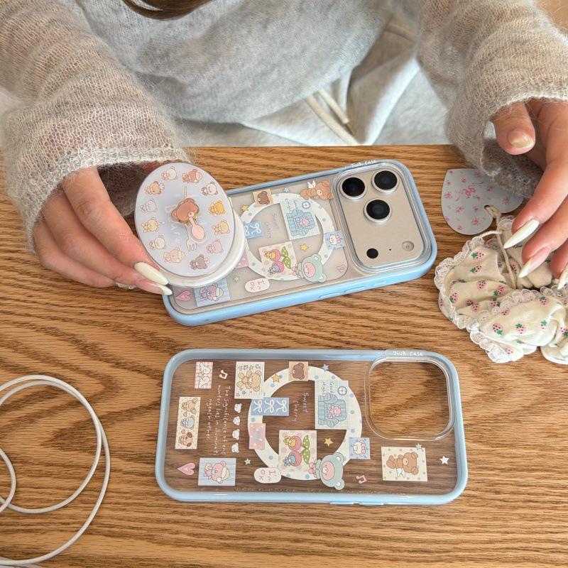 Rotating Cartoon Bear Stand Case for Apple 17Promax/16Pro/15Pro