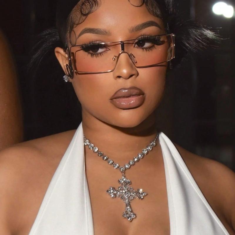 1PC Metal Frame Fashion Glasses Vintage Fashion Glasses Beach Camping Accessories For Women Shades Basics Business Casual Woman Vacation Outfits Women
