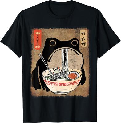 Kawaii Frosch isst Ramen Japanisches Essen Anime Jungen Mädchen Teenager Geschenk Unisex T-Shirt