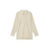 U Series Solid Color Single-Breasted Loose Long Sleeve Shirt Men Shirts Cream 455962-40