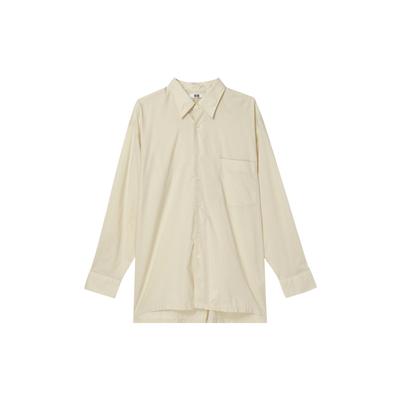 U Series Solid Color Single-Breasted Loose Long Sleeve Shirt Men Shirts Cream 455962-40