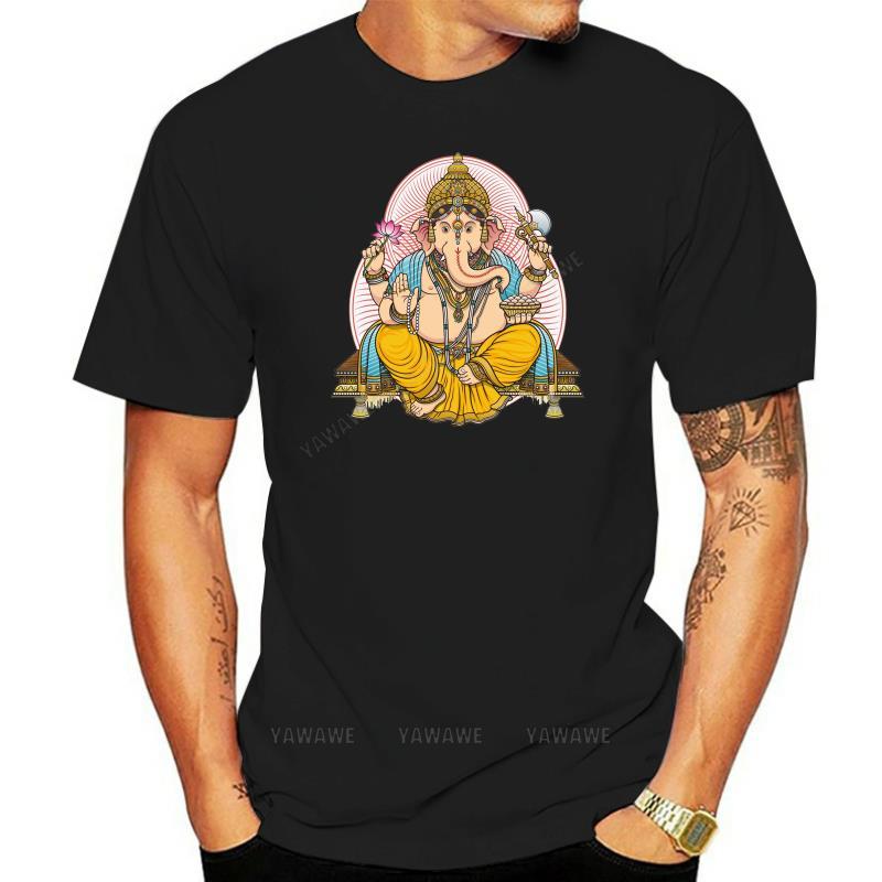 Cotton top Organnic vintage Ganesha Tee For Unisex New Top Design For Man casual TeeShirt man summer short sleeve brand tshirt