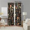 2 Pcs, Versatile Polyester Transparent Curtains for Home Decoration Boho Mushroom Pattern for Use In Bedrooms and Living Rooms