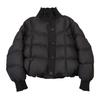 White Duck Down Knitted Splicing Down Jacket Women's Short Loose Winter New Super Good-looking Small Bread Jacket