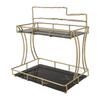 Countertop Storage Rack Double Layer Waterproof Counter   Shelf with Electric Toothbrush Holder for Bathroom