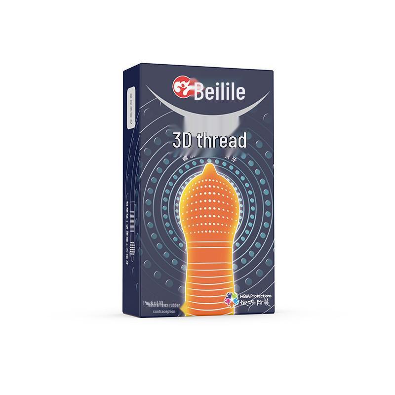 Beilile Ultra-Thin Luminous Vibrating Condoms with Textured G-Spot Design