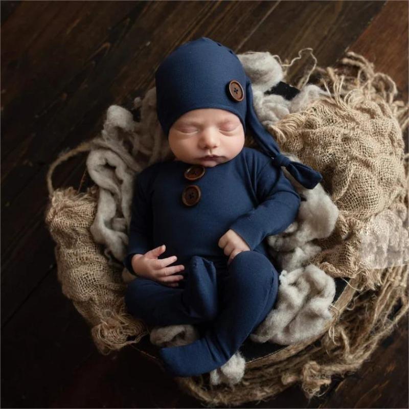 Baby Photography Clothes Newborn Photography White Jumpsuit Knitted Set Christmas Children's Photography Clothing