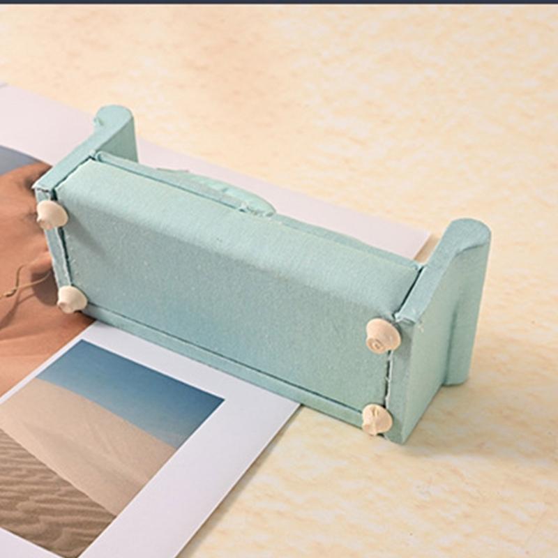 Pack Of 3 Miniature Couch with Cushion 1/12 Scale Dollhouses Sofa Set Modern Living Room Decors Scene Display Accessories
