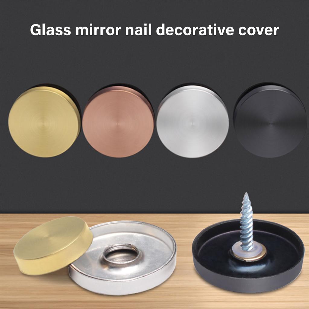 40pcs Steel Mirror Screw Covers Decorative Caps Corrosions Resistant Screws with Caps for Bathroom Kitchen Arts & Crafts