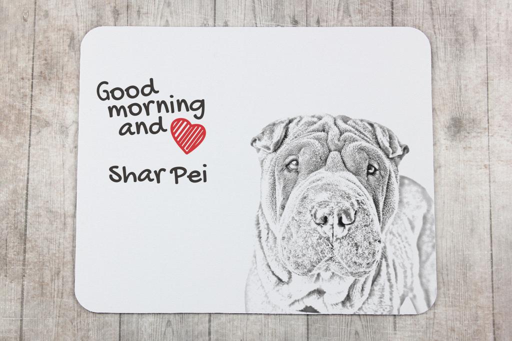 Shar Pei - mouse pad with print, personalized dog-themed mouse pad, unique gadget for an office worker by Art-Dog brand