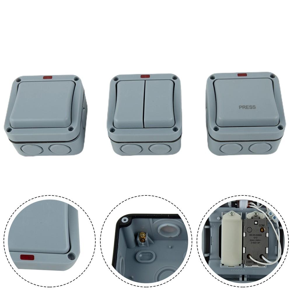 Weatherproof Waterproof IP66 1 Gang 2 Gang Light Switch Outdoor Storm Resistant