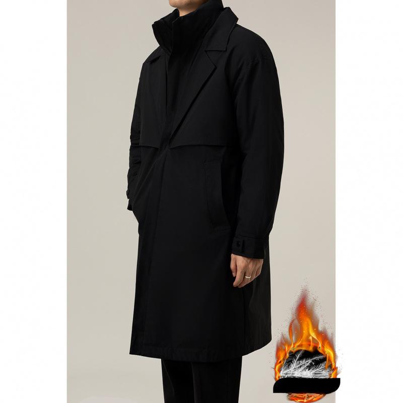 

Зимняя средняя и длинная пуховая куртка мужская корейская версия мужская повседневная свободная стойка воротник пух 8XL