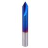 90 Degrees Chamfer End Mill 2 Flute Blue Coating Tungsten Steel Cemented Carbide Router Bit8x60L