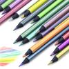 12-Color Metallic Black Wood Fluorescent Oil-Based Colored Pencils for Hand Drawing