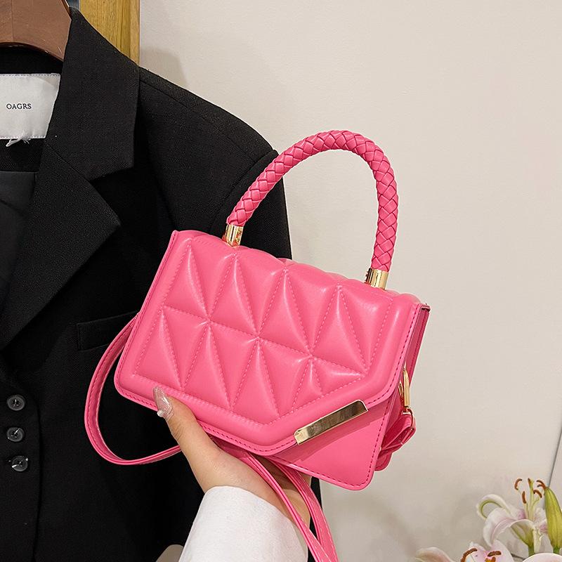 Trendy Casual New Indentation Foreign Style Casual Texture Casual Fashion Solid Color Shoulder Messenger Handbag