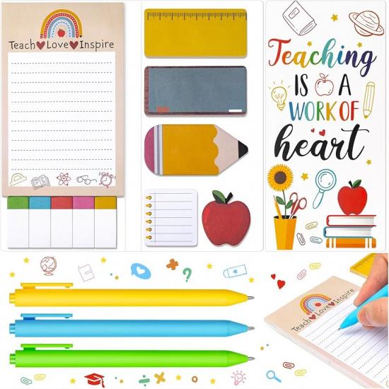 Teacher Sticky Notes, Teacher Appreciation Gift, Blackboard Self-Stick Note Pads with 3 Point Pens, Writing Memo Pages Kids Employee School