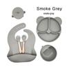 Silicone Children's Tableware Set - 6-Piece Divided Plate & Bowl Feeding Kit