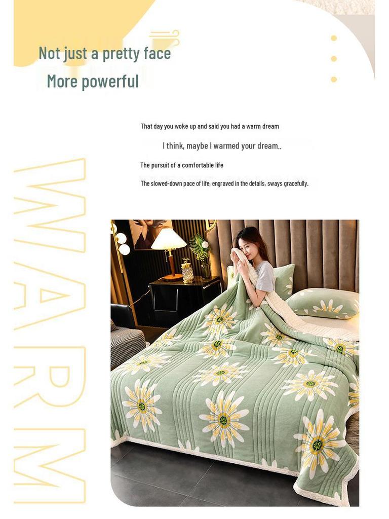 Frete grátis: Novo Manta Tricamada de Lã de Cordeiro - Manta Grossa e Quente de Veludo de Pena