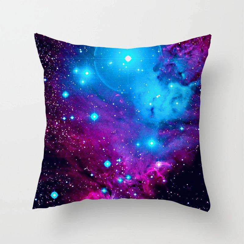 Fronha para quarto e sala de estar, capa para sofá, quadrado, galáxia, colorido, geométrico, almofada
