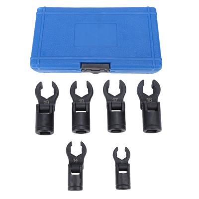 6PCS Crows Foot Wrenches 1 2 3 8 Inch Drive 6 Point Socket Flexible Head Fuel Line Wrench Set 12mm 14mm 16mm 17mm 18mm