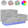Nightstand with LED Lights Concrete Grey 70 X 36 X 40.5 Cm