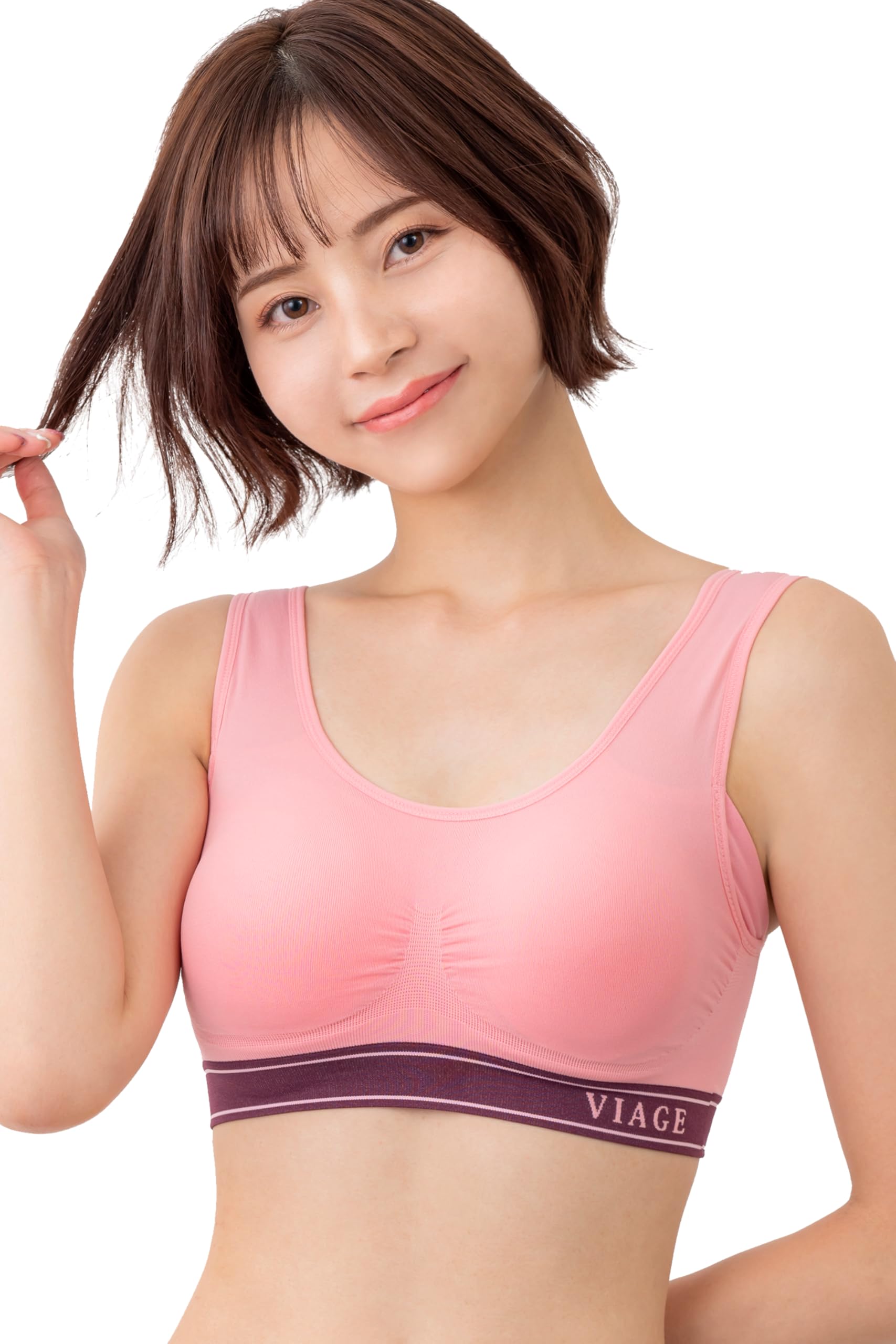 

Официальный бюстгальтер Beauty Up Night High Underarm Back Compression Без ощущения стеснения Милый [VIAGE] Дизайн, Без косточек, Дизайн, (S-M, Розовый)