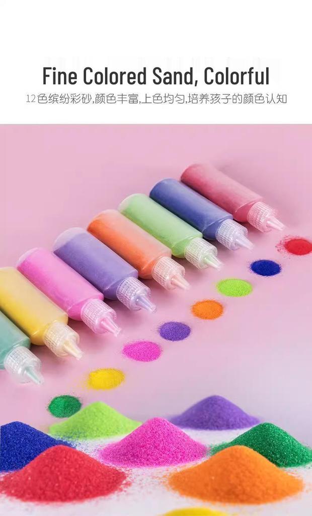 Children's DIY Sand Painting Art Kit - Scratch and Color Educational Craft Set for Boys and Girls