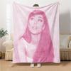 Pink Fashion Model Blanket Soft Throw Blanket For Home Bedroom Bed Sofa Travel Office Solid Christmas Blanket