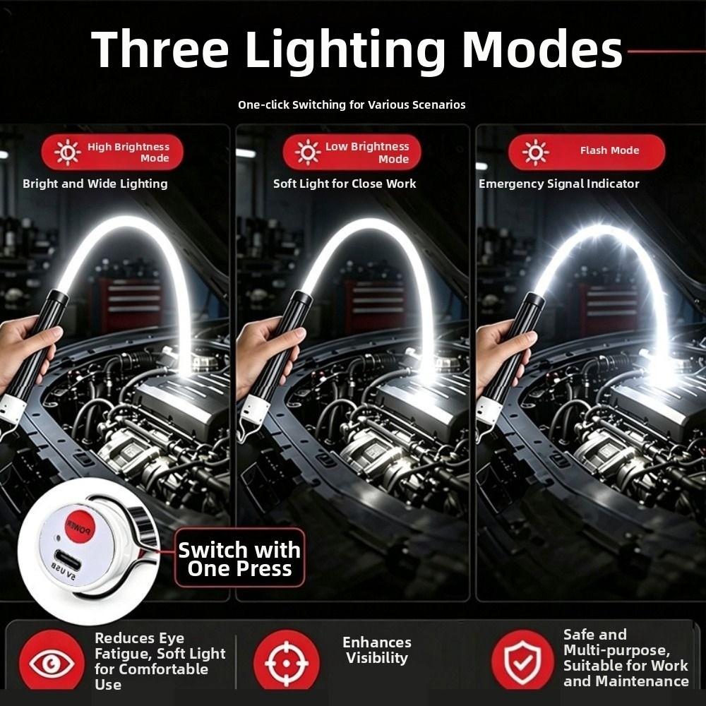 Colorful LED Flashlight Stick 3 Brightness Modes LED Work Lights Bendable LED Light Bar Home