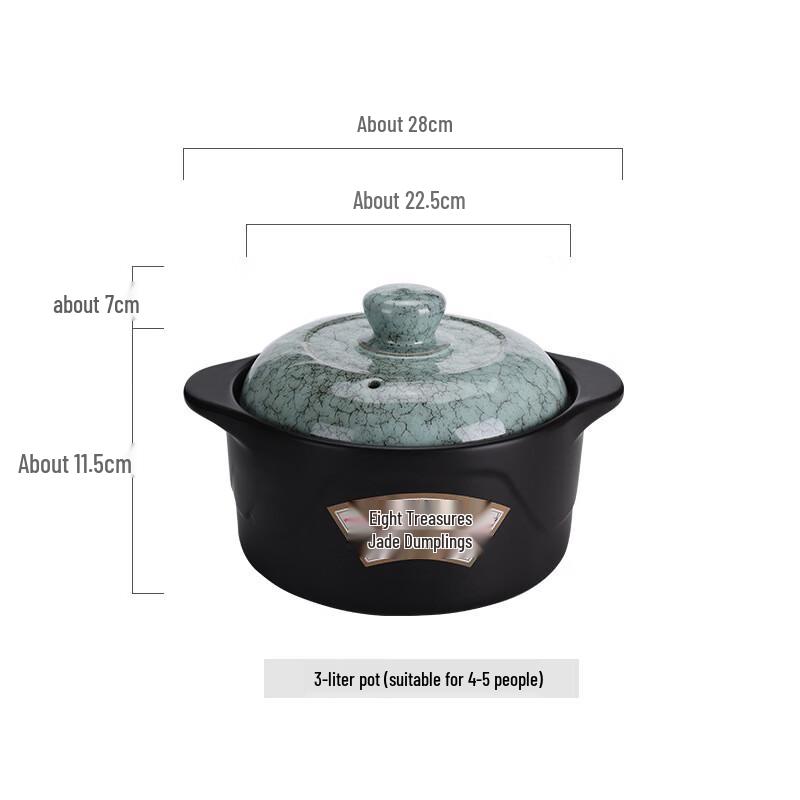 

ZMR Jade Crack Pattern Ceramic Stew Pot