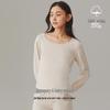 Damen Verdicktes Reines Baumwoll Antibakterielles Rundhals Slim Fit Warmes Base Layer Oberteil